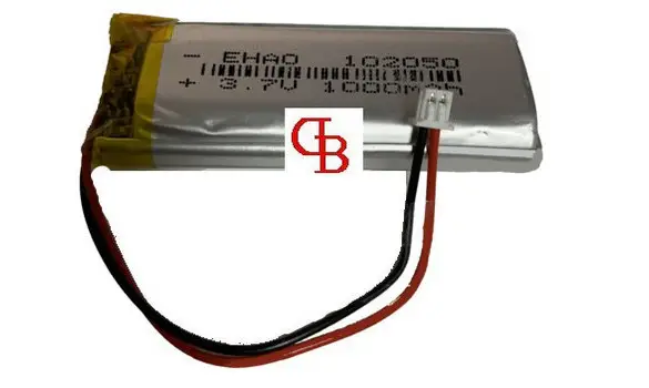 102050 Lipo 3.7V 1000mAh JST 1.25 2 pins