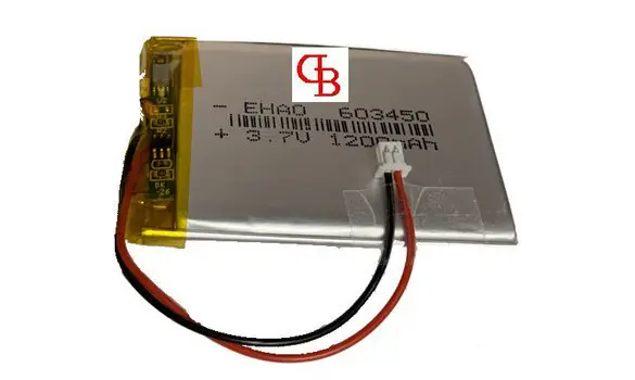 603450-LIPO 3.7V 1200 mAh JST 1.25 2pins