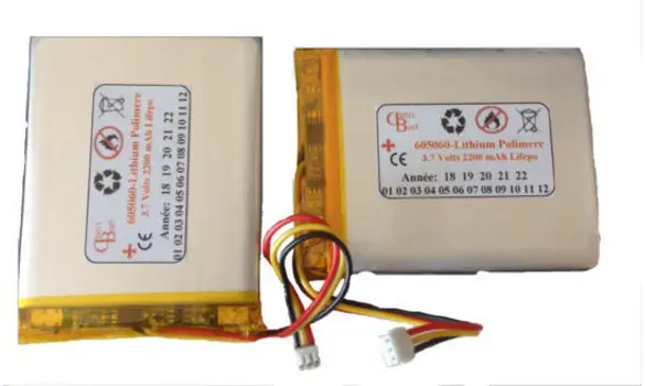 605060-LIPO 3.7V 2200 mAh Polymer 3p