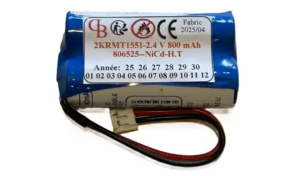 806525 2.4V 800 mAh NiCd + connecteur