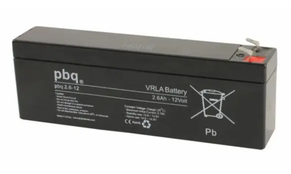 PBQ2.6-12 12Volts 2.6 Ah 2 pcs