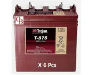 6 Batteries T875 8V 170Ah C20h TROJAN