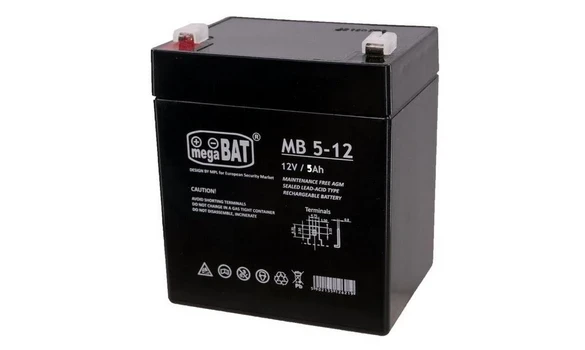 MB5-12 Megabat 12 Volts 5.0 Ah AGM